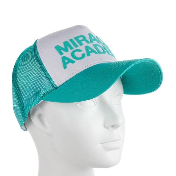 Authentic Nahmias Miracle Academy Trucker‎ Cap Hat Snapback Mesh Aqua Blue White - Picture 3 of 4